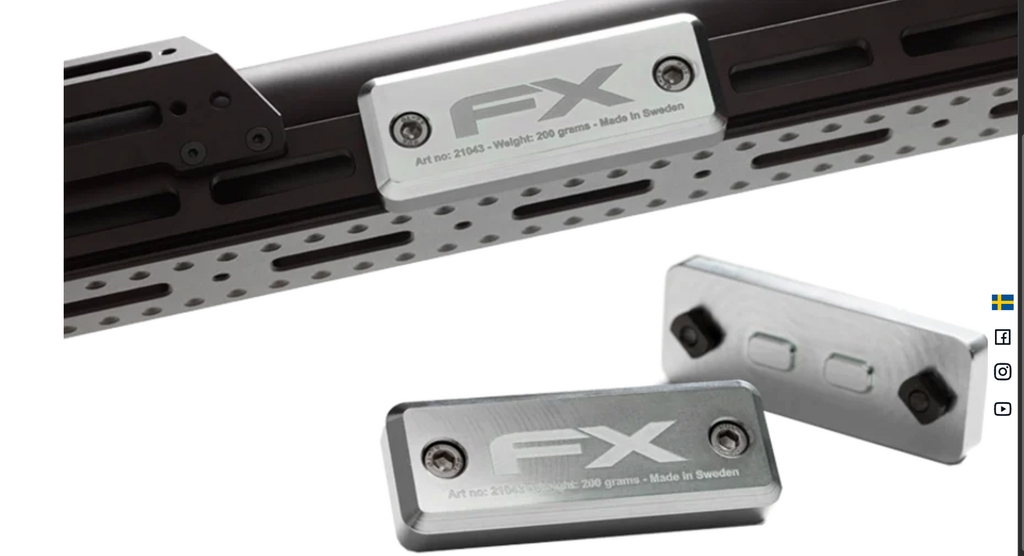 FX MLOK Airgun Weights, sold in a Pair of Two Art no: 21043-C 200gm each