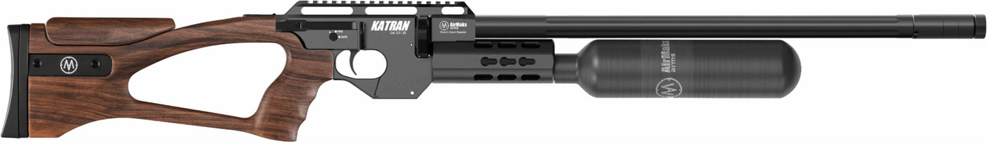 AirMaks Katran LB HP Available in .22 and .25 Caliber, Available in Black, Cerakote or Wood Laminate