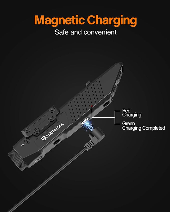 Tactical Flashlight Green Laser Sight Combo, 1450 Lumen Picatinny Rail MLOK Mounted Rechargeable Rifle Flashlight (Green Laser)