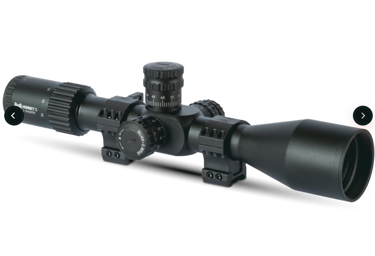 Monstrum Hornet II 3-15x50 FFP Rifle Scope | Includes Zero Stop, Bubble Level Scope Rings, and Detachable Sunshade
