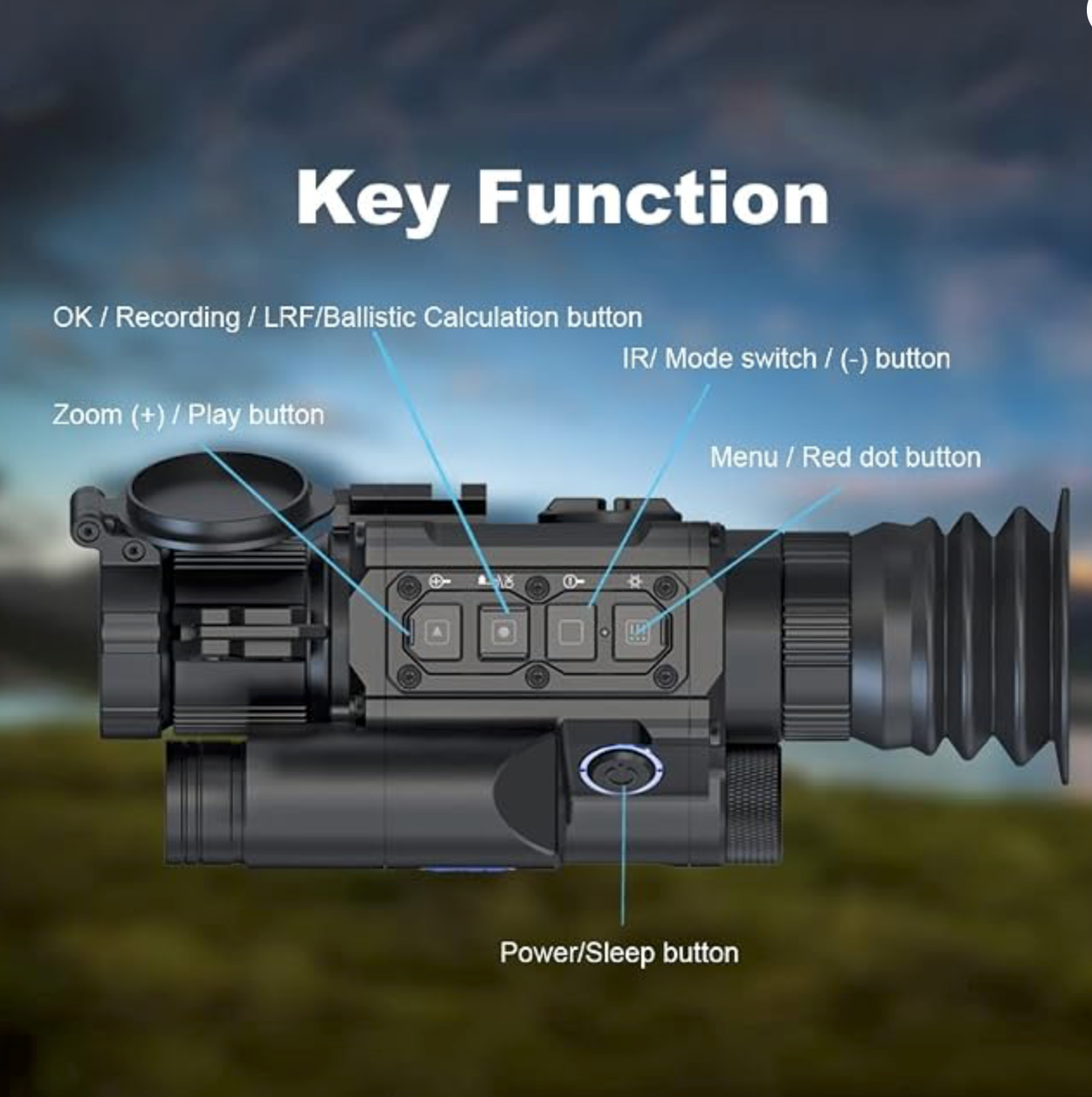 In Stock Pard NV008SP2LRF Night Vision Scope with Built-in Illuminator and Laser Rangefinder with Ballistics