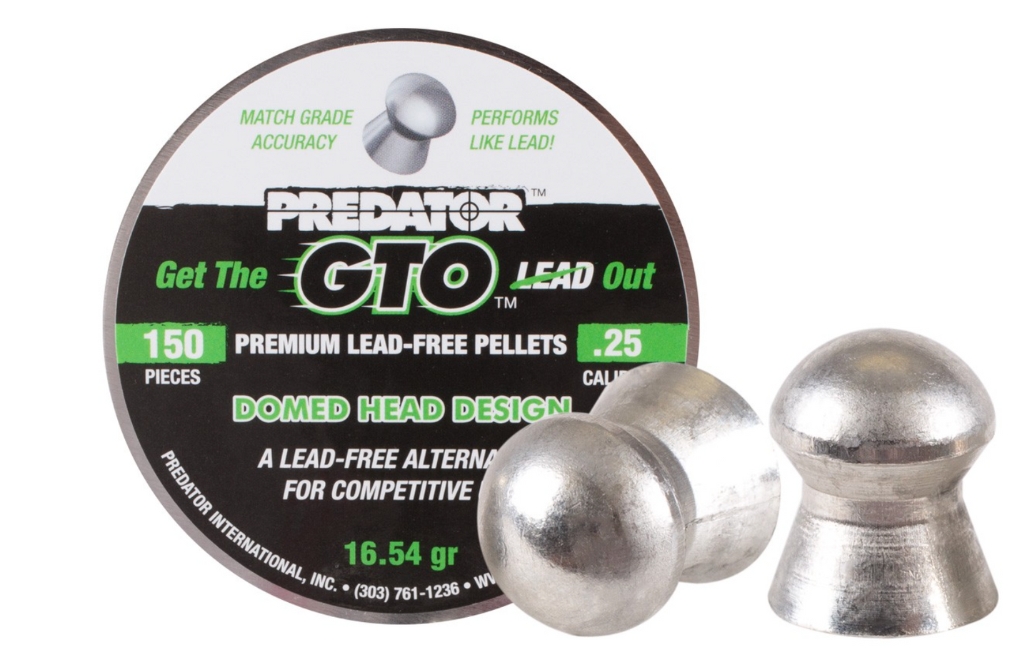 In Stock Predator GTO "Green" Pellets - Lead Free - Available in .177, .22 and .25 Calibers