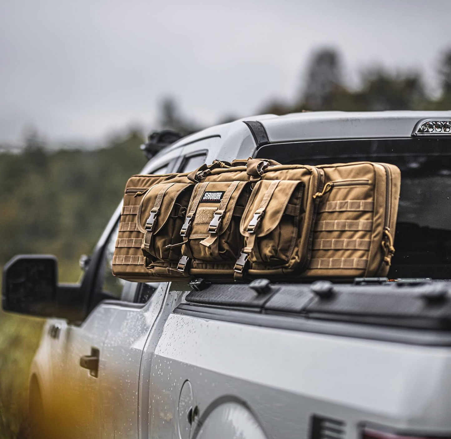 In Stock - 42"L x 24"W x 42"H Interior Savior Equipment American Classic Tactical Double Short Soft Gun Case Pistol Bag, Spacious Front Pockets, Padded Shoulder Strap Included, OD Green and Coyote Tan (Copy)