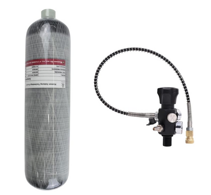 TUXING 4500Psi Carbon Fiber Scuba Tank, 3L Cylinder neck thread: M18 x 1.5-6H DIN valve male thread: M18 x 1.5-6H
