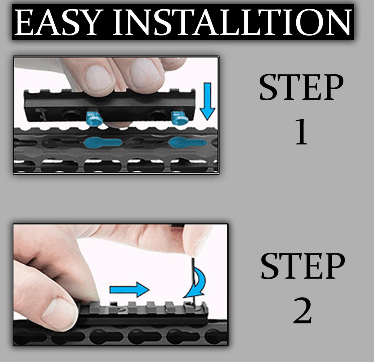 Gotical 5 Slots Aluminum KeyMod Picatinny Rail Section Includes 2 Rails