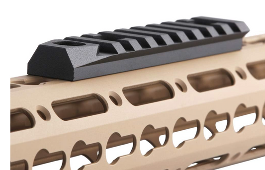 TuFok 9-Slot Aluminum Picatinny Rail for KeyMod - Thin 0.37in Height Rail Section Adapter Mount with Socket for 3/8" QD Sling Mount Attachment