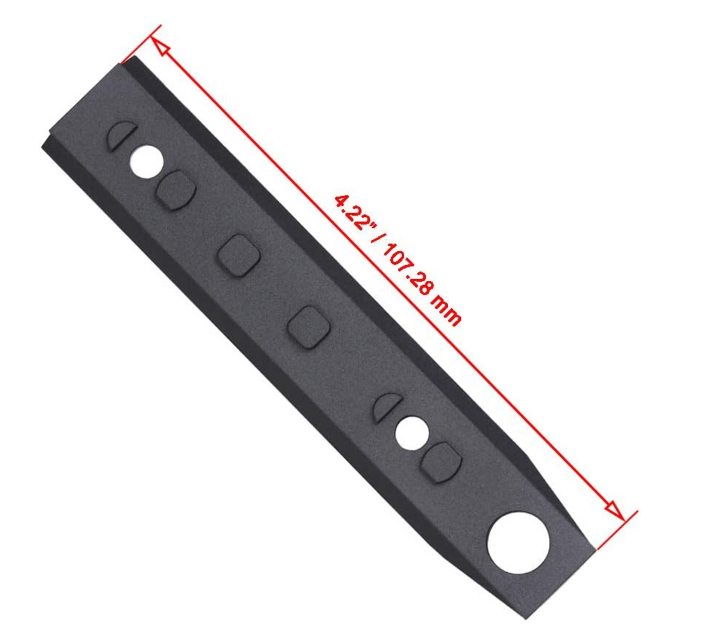 TuFok 9-Slot Aluminum Picatinny Rail for KeyMod - Thin 0.37in Height Rail Section Adapter Mount with Socket for 3/8" QD Sling Mount Attachment