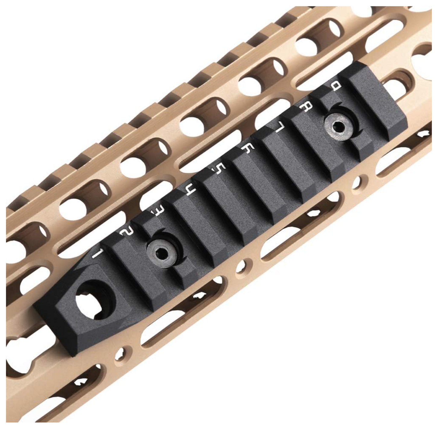 TuFok 9-Slot Aluminum Picatinny Rail for KeyMod - Thin 0.37in Height Rail Section Adapter Mount with Socket for 3/8" QD Sling Mount Attachment