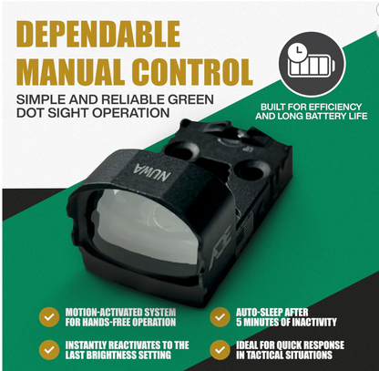 ADE RD3-021-PRO NUWA-PRO Motion Awake Green Reticle Dot Reflex Sight