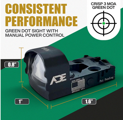 ADE RD3-021-PRO NUWA-PRO Motion Awake Green Reticle Dot Reflex Sight