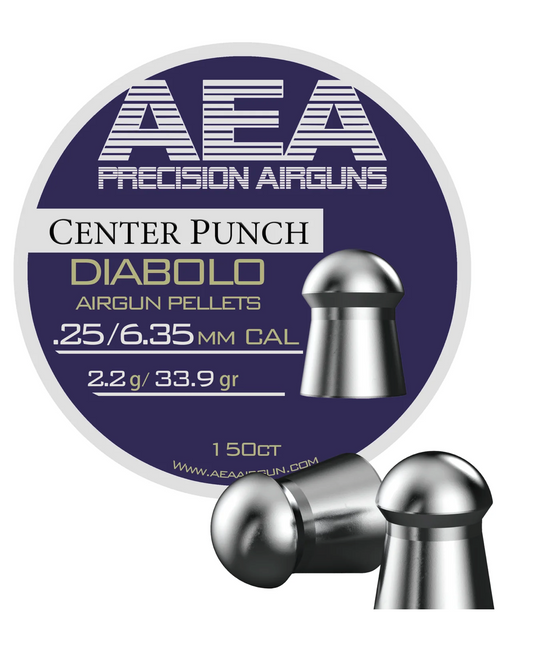 In Stock AEA Center Punch Pellets .25 Cal |33.9 gr 150 ct