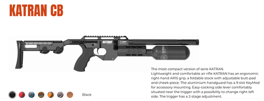 AirMaks Arms Katran CB, Regulated PCP Air Rifle, Available in .177, .22 and .25 Calibers with 300cc, 300bar Carbon Fiber Bottle "SANDY EDITION"