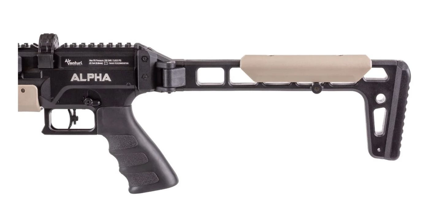 In Stock Air Venturi Alpha Regulated PCP Rifle .22 Compact Version with Folding Stock