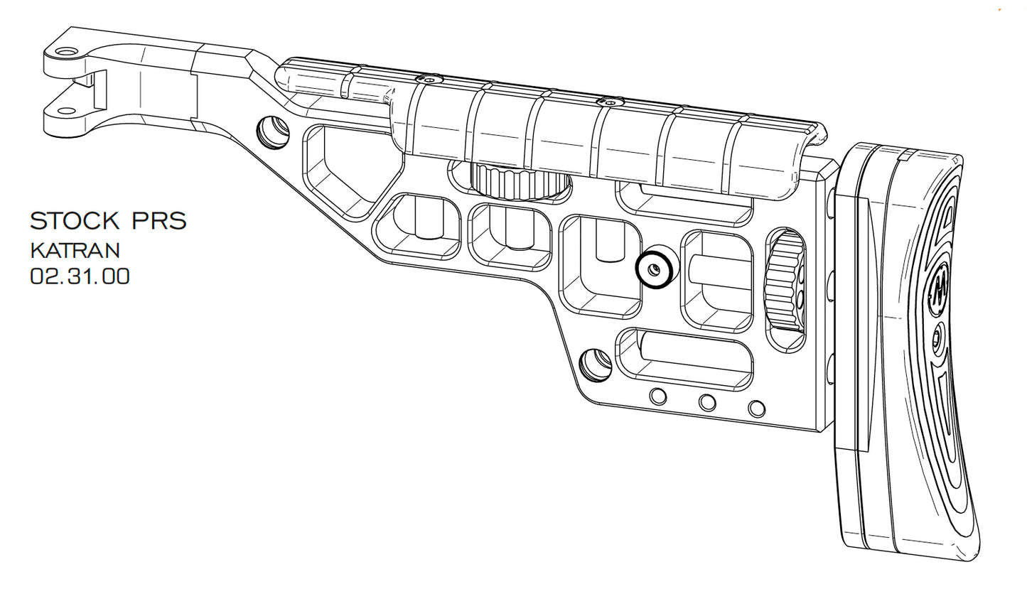 AirMaks Adjustable PRS Buttstock for Katran Available in Black or OD