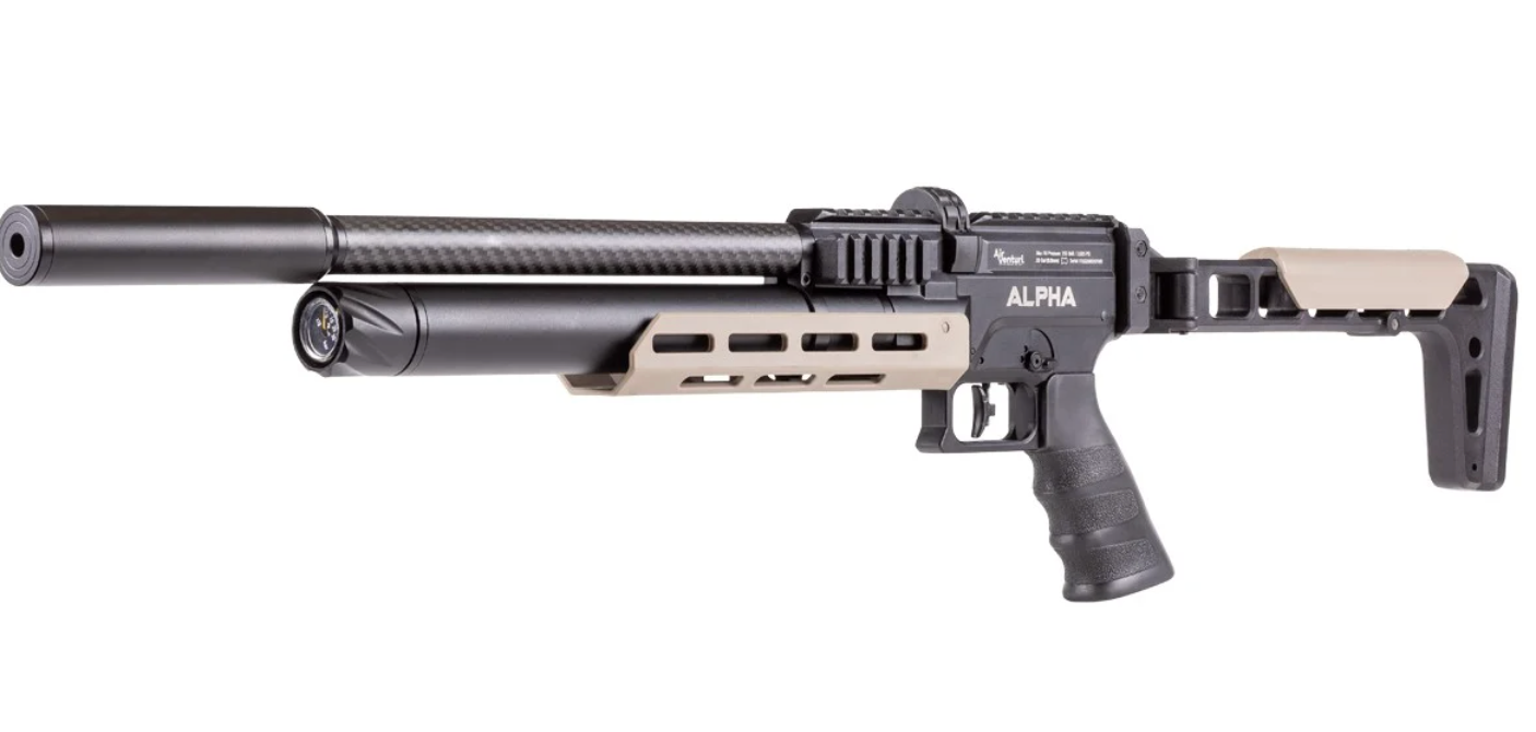 In Stock Air Venturi Alpha Regulated PCP Rifle .22 Compact Version with Folding Stock