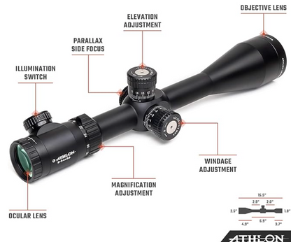In Stock Athlon Optics Argos BTR GEN2 8-34X56 First Focal Plane Rifle Scope - MOA Illuminated Reticle