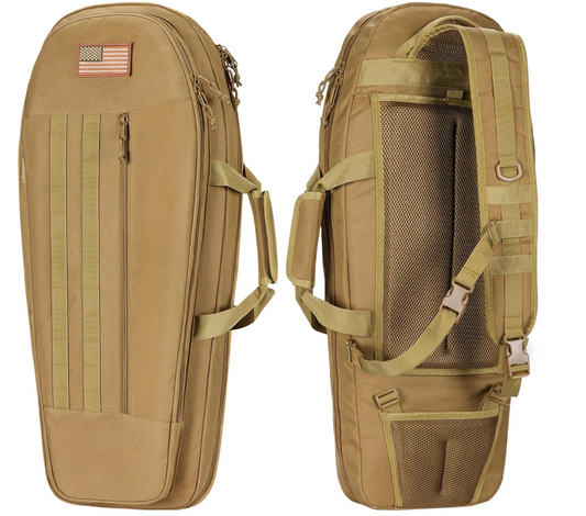 CVLIFE 30'' Soft Rifle Case, Tactical Rifle or 6.8L Air Tank with Regulator Bag with Sling Backpack Bag with Padded Shoulder Strap and Lockable Zippers, Molle System