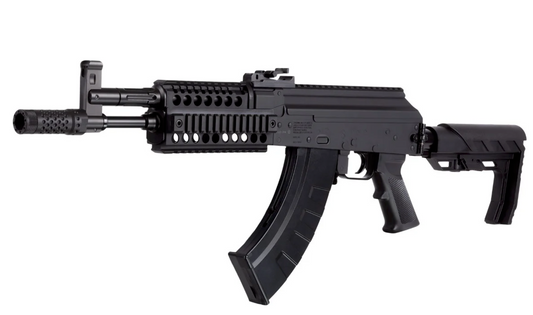 In Stock Crosman AK1 Full Auto CO2 BB Air Rifle Special Edition with Upgraded FAB Defense Core Adjustable Buttstock with AR Compatible Buffer Tube, Upgraded GROG Zero Degree Pistol Grip and 1 Extra Magazine, Box of 44 CO2 Cartridges; and 5000 Steel BBs