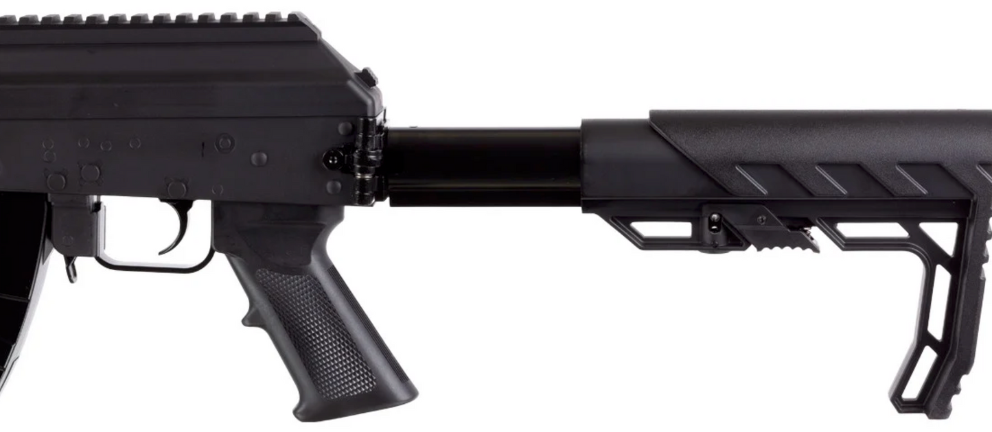 In Stock Crosman AK1 Full Auto CO2 BB Air Rifle Special Edition with Upgraded FAB Defense Core Adjustable Buttstock and Upgraded GROG Zero Degree Postal Grip and 1 Extra Magazine, Box of 44 CO2 Cartridges and 5000 Steel BBs