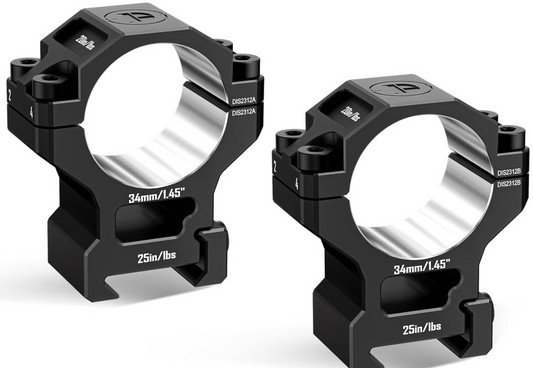 DiscoveryOpt Precision Scope Rings, Precision Pre-lapped Riflescope Mounts for Picatinny Rails 34mm Tube, 1.45" Center Height