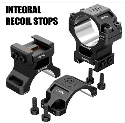 DiscoveryOpt Precision Scope Rings, Precision Pre-lapped Riflescope Mounts for Picatinny Rails 34mm Tube, 1.45" Center Height
