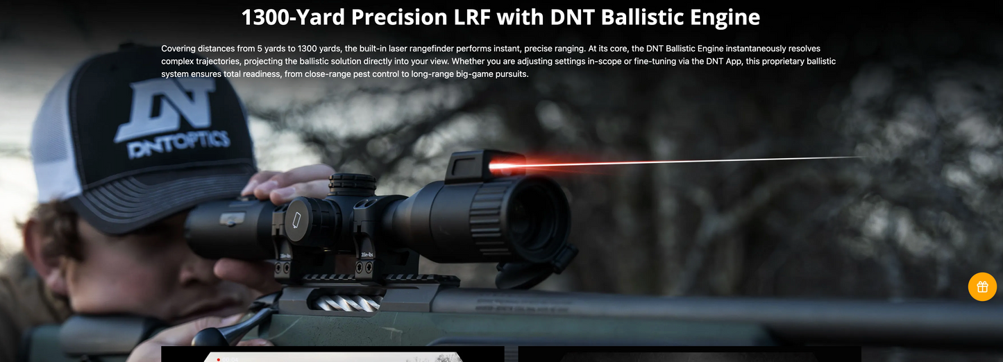 IN STOCK DNT ZULUS 4K Tube-Style Digital Day & Night Vision Scope with Laser Rangefinder and DNT Ballistic Engine