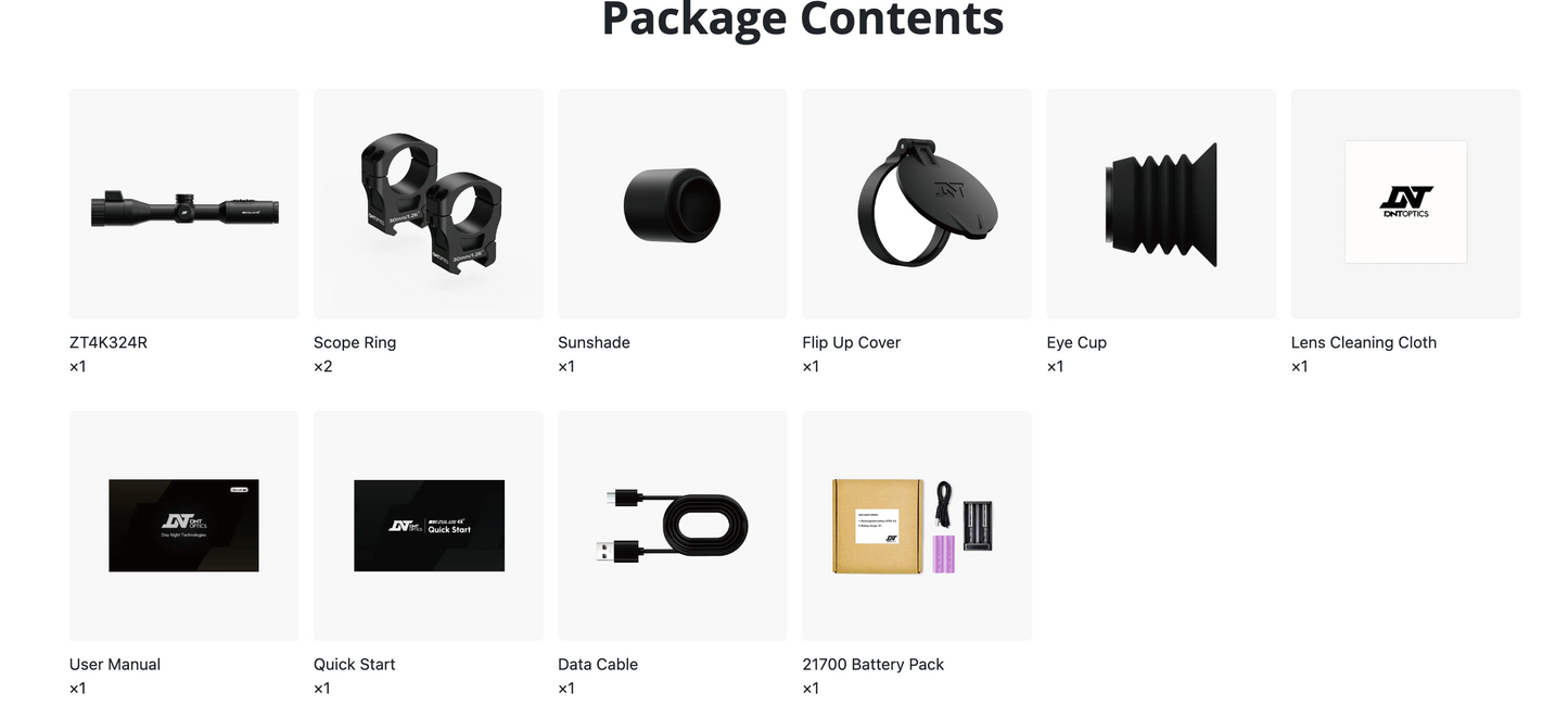 IN STOCK DNT ZULUS 4K Tube-Style Digital Day & Night Vision Scope with Laser Rangefinder and DNT Ballistic Engine