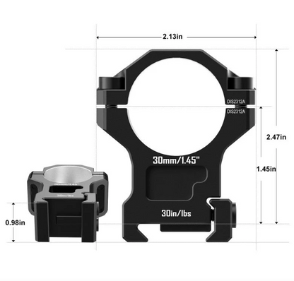 DiscoveryOpt 7075-30mm-1.45" Scope Rings