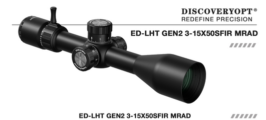 DiscoveryOpt LHT ED GEN II 3-15X50SFIR FFP-Z-MRAD Rifle Scope with Illuminated Reticle