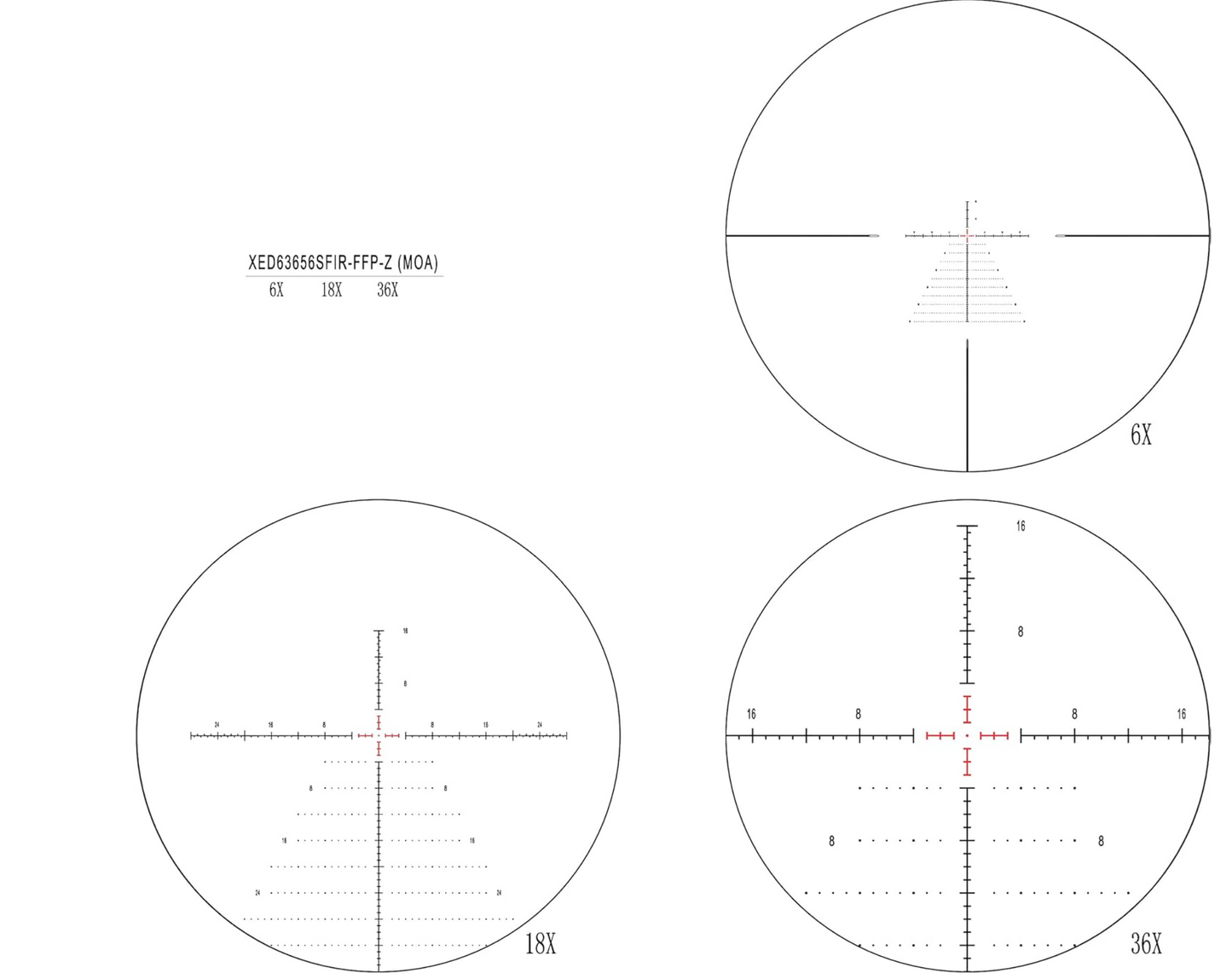 In Stock DiscoveryOpt XED 6-36x56mm PRS Rifle Scope FFP Illuminated Reticle with Zero Stop 35mm Tube MOA