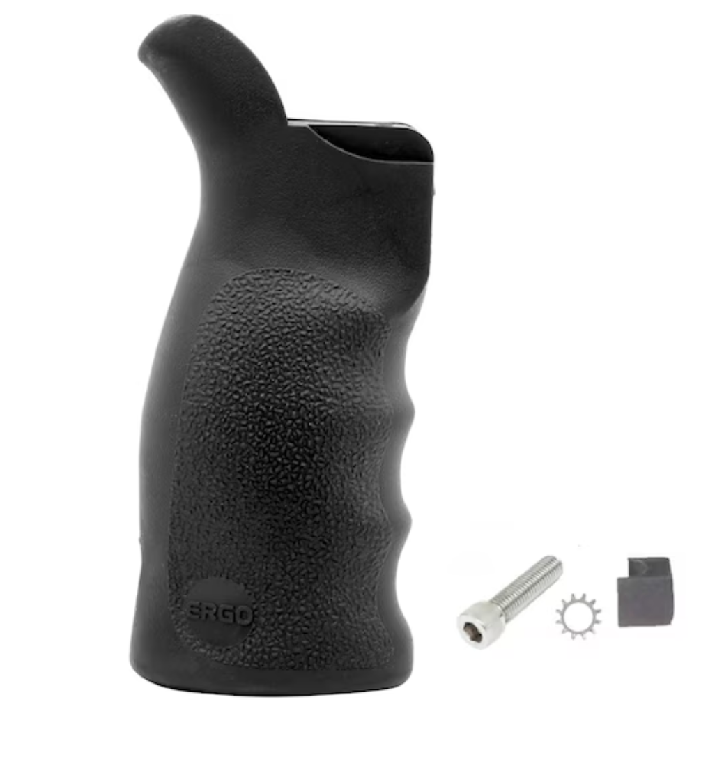 ERGO TDX-0 Tactical Deluxe Precision Sure Grip Pistol Grip AR-15 Zero Angle Rubber Black with Beavertail, Black