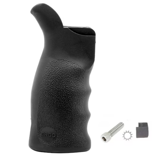 ERGO TDX-0 Tactical Deluxe Precision Sure Grip Pistol Grip AR-15 Zero Angle Rubber Black with Beavertail, Black