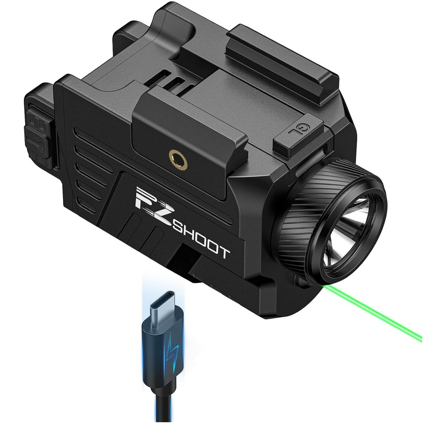 EZshoot 1000 Lumens Pistol Light Green Laser with Strobe for Home Defense