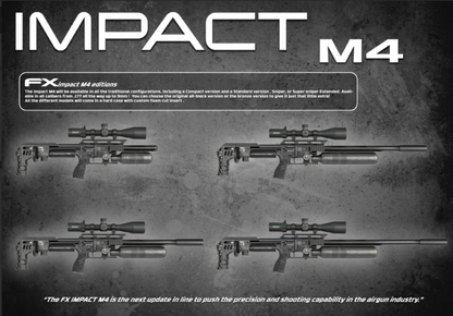 In Stock FX Impact M4 Mk II PCP Air Rifle IM4-760306-029-00 800mm "Extended ", .30 caliber, Black