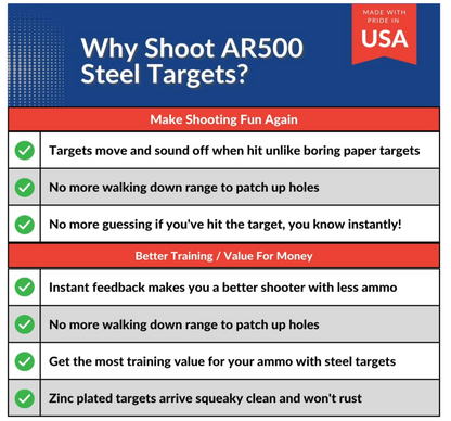 3" Steel Gong Reactive Target suitable for Airguns and Rimfires