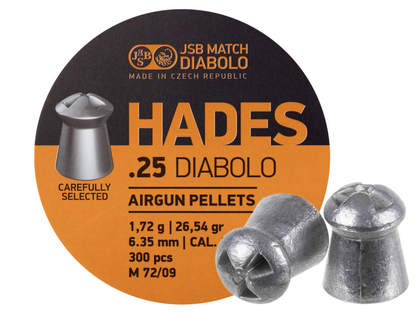 JSB Hades available in .177, .22, 25 and .30 calibers and various weights