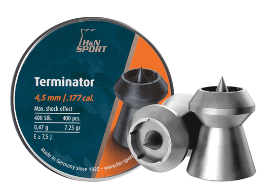 In Stock H&N Terminator Hunting Pellets .Available in .177 and .22 Calibers