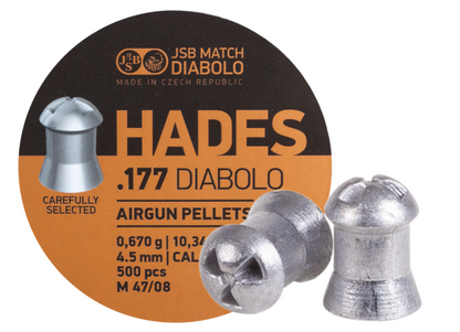 JSB Hades available in .177, .22, 25 and .30 calibers and various weights