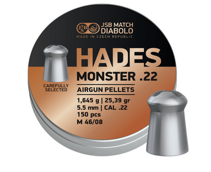 JSB Hades available in .177, .22, 25 and .30 calibers and various weights