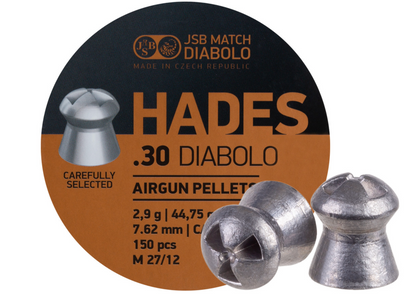 JSB Hades available in .177, .22, 25 and .30 calibers and various weights