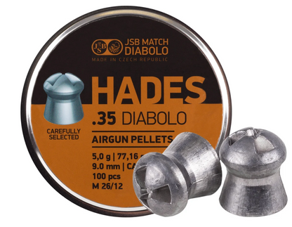 JSB Hades available in .177, .22, 25 and .30 calibers and various weights