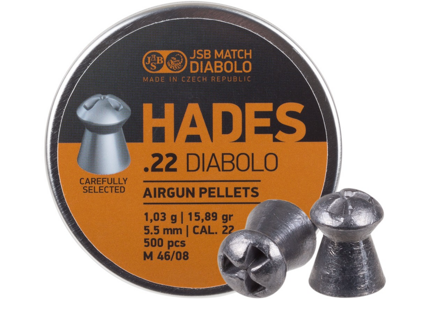 JSB Hades available in .177, .22, 25 and .30 calibers and various weights