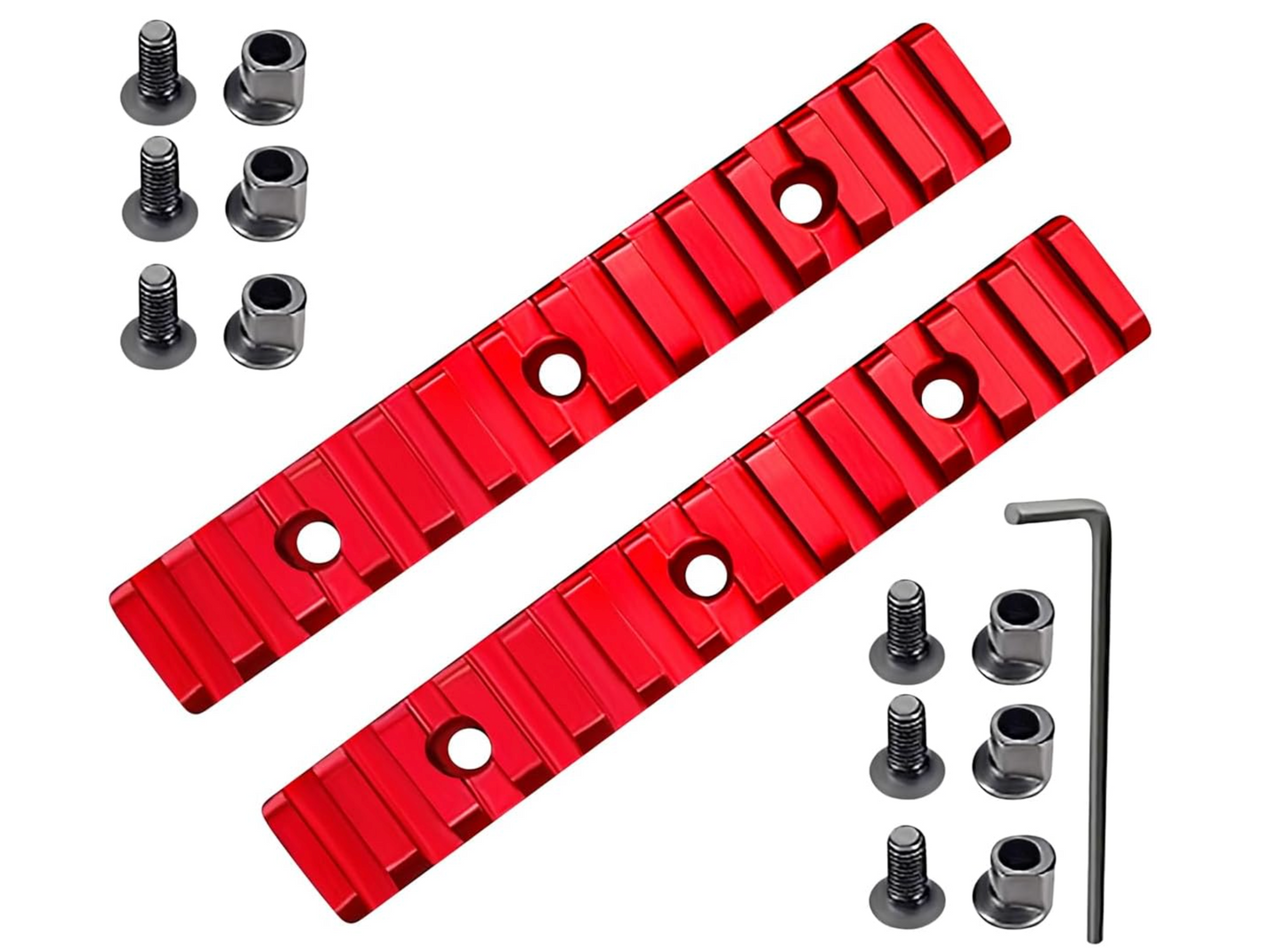 Gotical 13 Slots Aluminum Key mod Rail Section for KeyMod Thirteen Slot Picatinny Rail Red