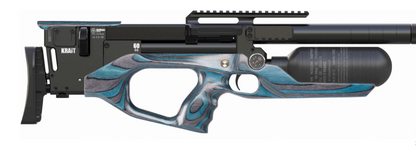 Krait Standard Regulated PCP rifle, available in .22 and .25 caliber with 300cc Bottle