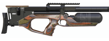 Krait Standard Regulated PCP rifle, available in .22 and .25 caliber with 300cc Bottle