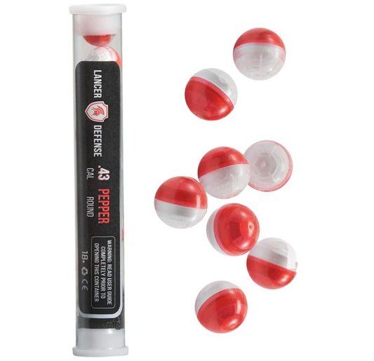 Lancer Tactical Defense "Pepper" Ball 0.43 Cal for Self Defense Includes Pepper Projectile for Use in All Pepper Projectile Launchers in 0.43 Cal, Pack of 8