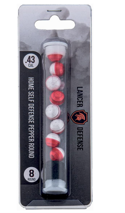 Lancer Tactical Defense "Pepper" Ball 0.43 Cal for Self Defense Includes Pepper Projectile for Use in All Pepper Projectile Launchers in 0.43 Cal, Pack of 8