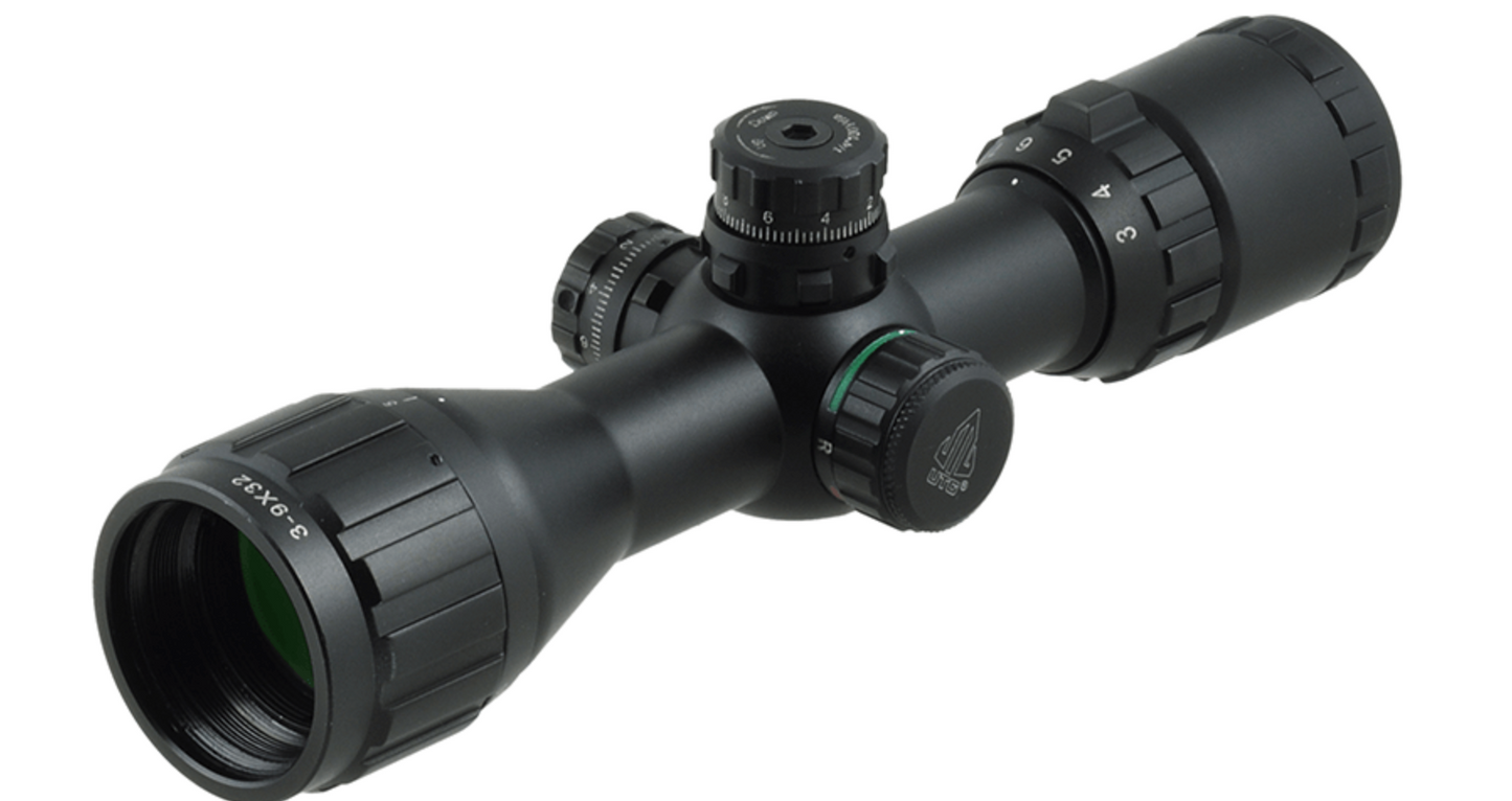 In Stock UTG® Bug Buster® 3-9X32 1" Scope, AO, RGB Illuminated Reticle , Mil-dot, Includes QD 1" Rings