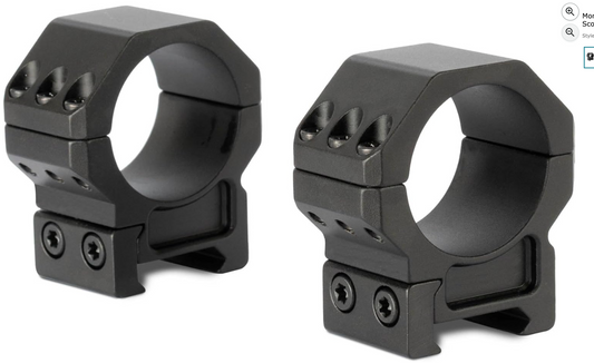 Monstrum Deadlock Series Scope Rings, 30mm 1" Center Height (Medium Height)