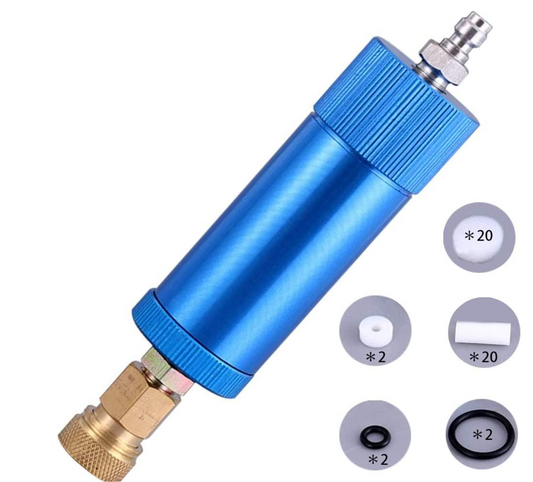 In Stock Creation Core High Pressure PCP Hand Pump Air Filter Water-Oil Sparator with Female and Male Quick Connect for High Pressure Air Compressor Pump 30Mpa Blue